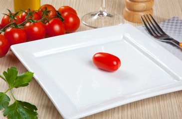 Tomato in a dish