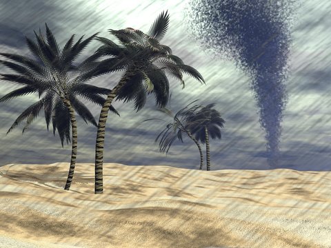 Rain at the beach - 3D render
