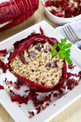 risotto with cicory, radicchio