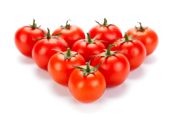 some red tomatoes on a white background