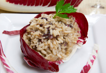 risotto with cicory, radicchio