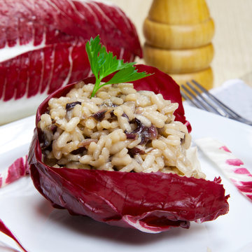 risotto with cicory, radicchio