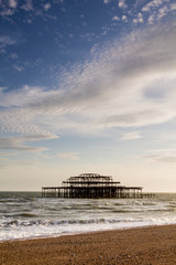 West Pier Ruins at Sunset, Brighton Beach, England