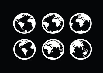 Globe earth vector icons themes idea design