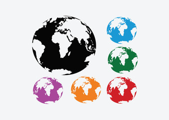 Globe earth vector icons themes idea design