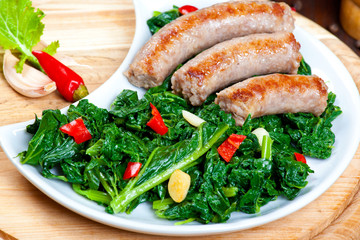 Vegetable garnish, cime di rapa