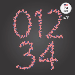United States Flag Digit 0-4