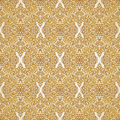 Vintage seamless pattern with lacy ornament in retro style.