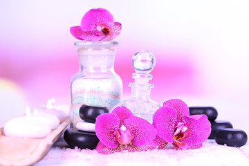 Obraz na płótnie Canvas Beautiful spa setting with orchid
