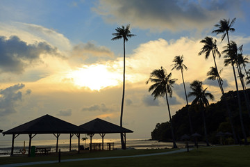 the sunset of bintan island