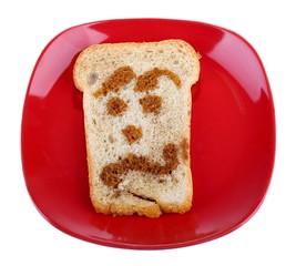 Funny toast, isolated on white
