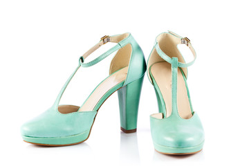 Woman shoes isolated on white. Nice woman shoes