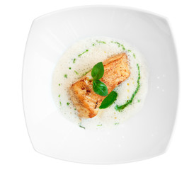 Braised fish fillet with froth sauce