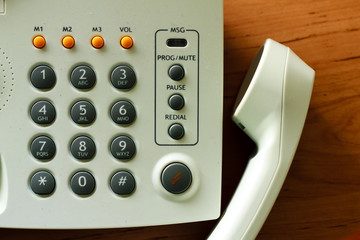 modern white telephone