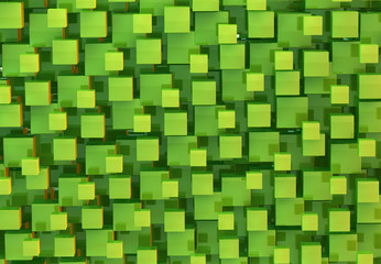 Green cubes abstract background