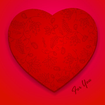 Valentines Day Card Design with Flower Pattern