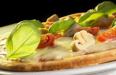 pizza with mushrooms
