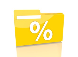 file folder with percent symbol