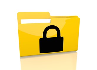 file folder with secure symbol