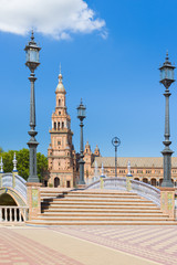 Fototapeta na wymiar Spain Square in Seville in a summer day