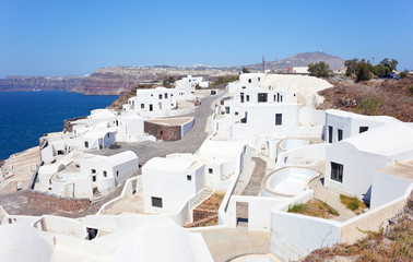 Fototapeta na wymiar View of generic village at Santorini island
