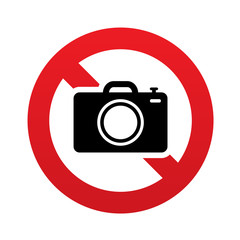 No Photo camera sign. Digital photo camera symbol