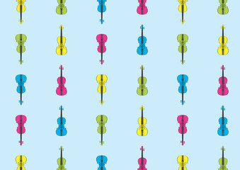 Postacrd with colored violins