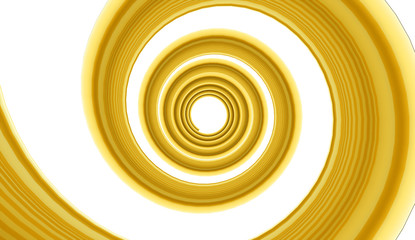 Gold spiral concept on white