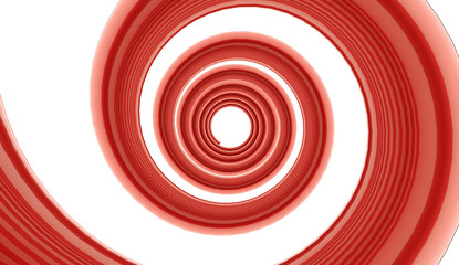 Red spiral on white