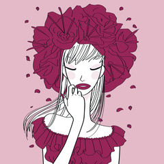 purple flower lady