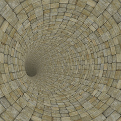 gray beige stone tile tunnel pipe 3d