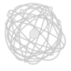 cartoon image of atom with nucleus