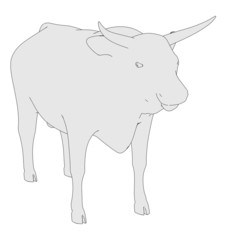 cartoon image of bull animal