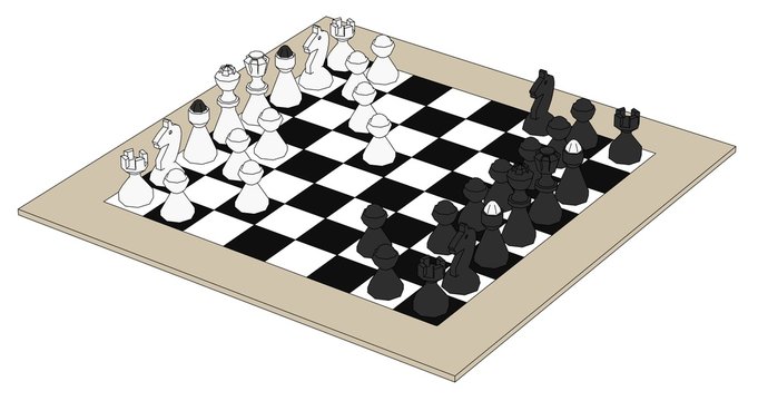 cartoon image of chess set