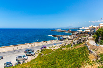 Old  venetian harbor in Rethymno, Crete, Greece