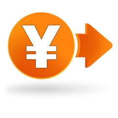 Obraz premium yen sur symbole web orange