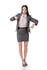 business woman hold something