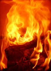 Fototapeta premium Feuer im Kaminofen