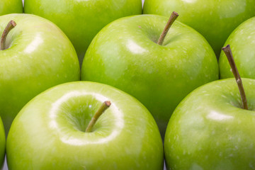 Green apples fresh from the farm