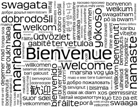 Carte "BIENVENUE" (accueil service clients satisfaction contact)
