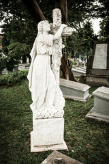 Statue in old cemetery Museum Prasasti