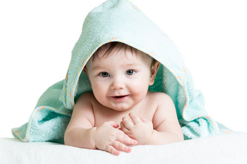 Cute happy baby in towels © Oksana Kuzmina