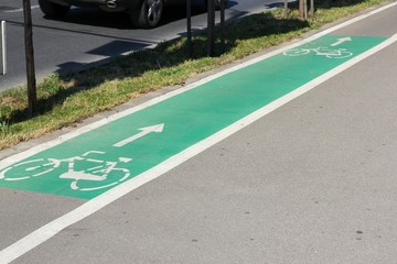Bicycle lane in Romania
