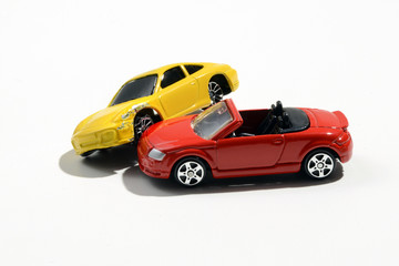 Car accident with two model cars
