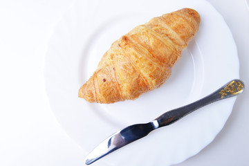 Fresh crusty croissant