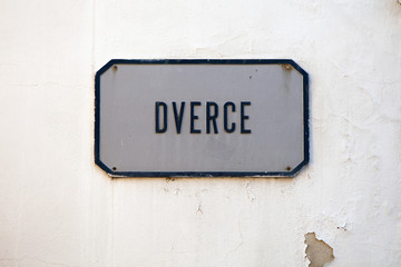 Dverce street sign in Upper Town Zagreb, Croatia