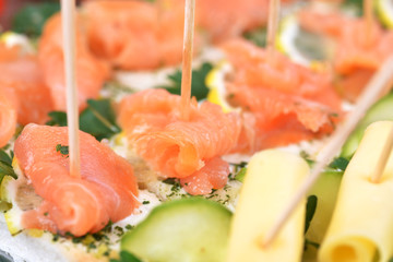 Sandwiches with red fish