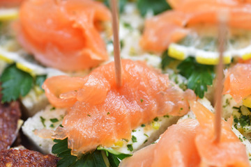 Sandwiches with red fish