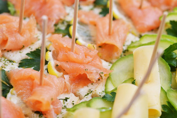 Sandwiches with red fish