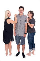 Obraz premium Mother with son and daughter